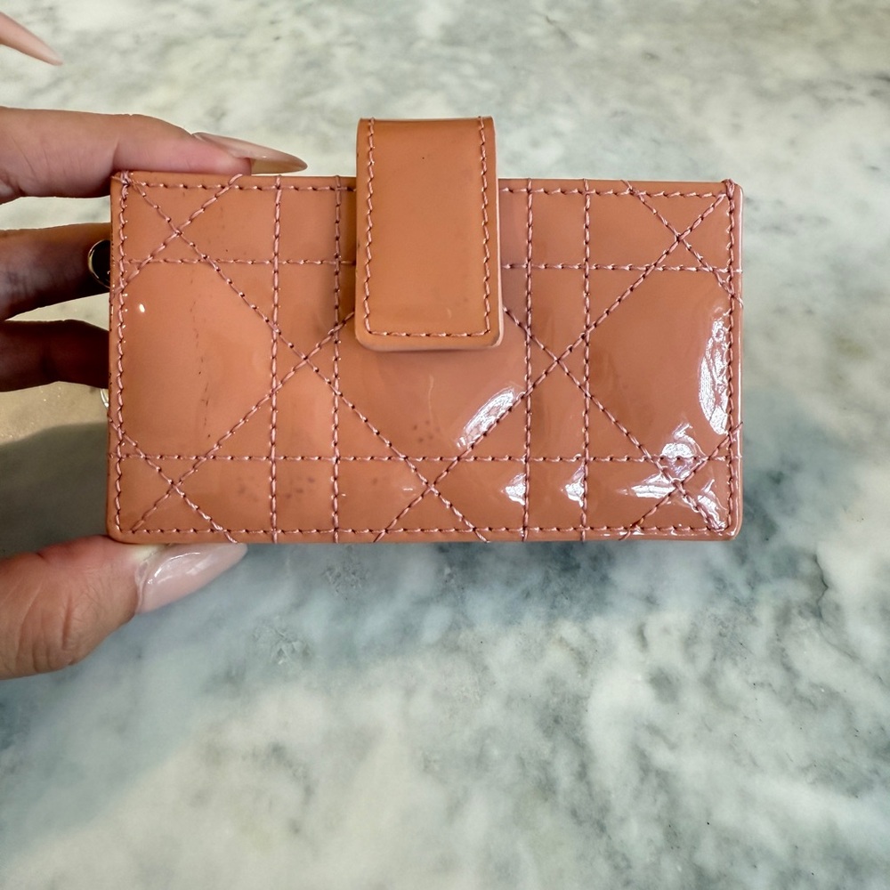 Dior Pink Quilted Card Holder